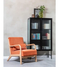 WOOOD Zion Vitrinekast Met Ribglas - Metaal - Zwart - 150x85x38 -Huishoudelijke Producten Winkel 72ffa1be48924205b4614ab9b981fc53