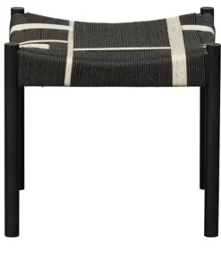 Exclusive Kruk Jessy - Mangohout/Koord - Zwart/Wit - 44x47x40 -Huishoudelijke Producten Winkel 76030ac42ce34743a31bf1ab1ca6bf4a