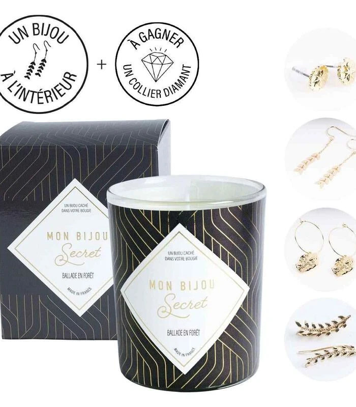 Geurkaars Ceder Met Gouden Messing Oorbellen 2 Geurkaars Ceder Met Gouden Messing Oorbellen - Afbeelding 2