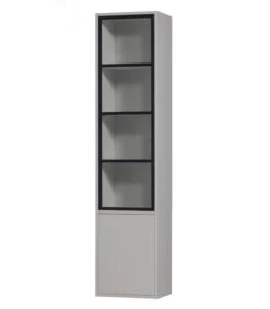 VTwonen 2-Deurs Vitrinekast Basic - Grenen - Mist - 230x53x40