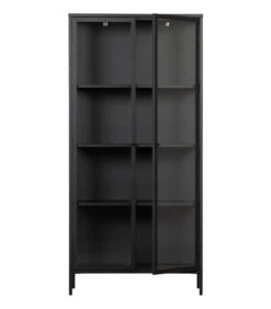 VTwonen Precious Vitrinekast - Metaal - Zwart - 190x90x43 -Huishoudelijke Producten Winkel 7ed66c38e2c64c1ca71bcf0150eec424