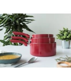 LIVOO Set Van 3 Kookpotten Met Steenlook -Huishoudelijke Producten Winkel 8332af7309e8422b8e80d5b4fdace472