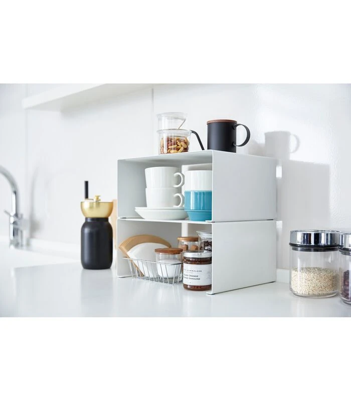 Yamazaki Stackable Kitchen Rack - Tower - White 3 Yamazaki Stackable Kitchen Rack - Tower - White - Afbeelding 3