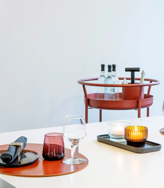 ELLIS Onderzetter Rond Cognac 4 ELLIS Onderzetter Rond Cognac - Afbeelding 4