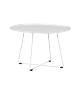 WOOOD Bijzettafel XL Buiten Otis - Metaal - Wit - 47x70x60