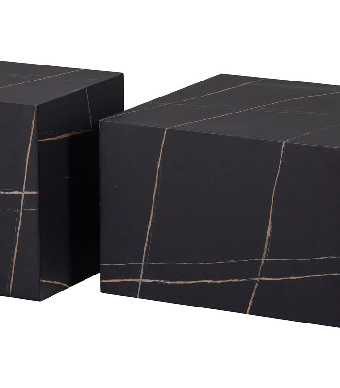 Exclusive Benji Bijzettafel - Marmerlook - Zwart - 45x40x40 3 Exclusive Benji Bijzettafel - Marmerlook - Zwart - 45x40x40 - Afbeelding 3