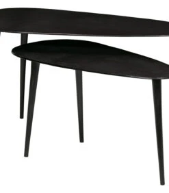 BePureHome Triangle Bijzettafel - Metaal - Zwart Nikkel - Set Van 2