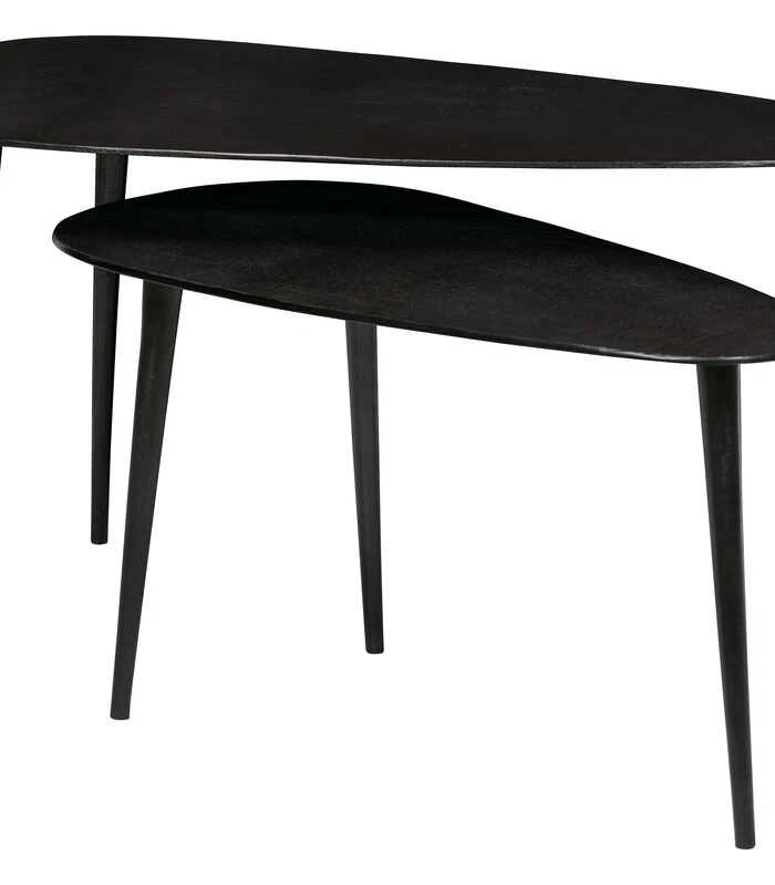 BePureHome Triangle Bijzettafel - Metaal - Zwart Nikkel - Set Van 2 1 BePureHome Triangle Bijzettafel - Metaal - Zwart Nikkel - Set Van 2