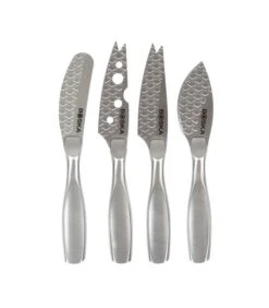 Kaasmessenset Mini Monaco+ - 4 Mesjes Voor Elke Kaas - Zilver