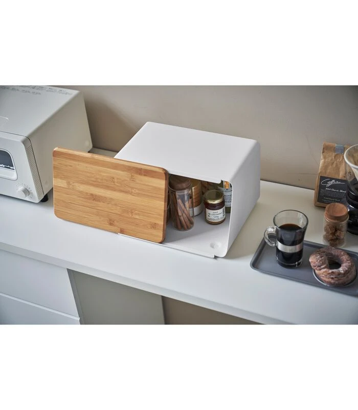 Yamazaki Bread Case With Removable Lid - Tower - White 2 Yamazaki Bread Case With Removable Lid - Tower - White - Afbeelding 2