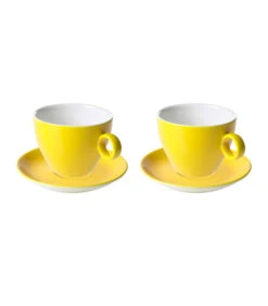 Cappuccinokop En Schotel Bart Colour Cafe 23 Cl 15 Cm Geel Porselein 2 Stuk(s)
