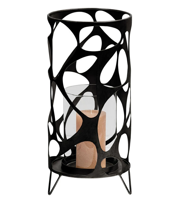 Jago Windlicht - Metaal - Zwart - 40x19x19 2 Jago Windlicht - Metaal - Zwart - 40x19x19 - Afbeelding 2