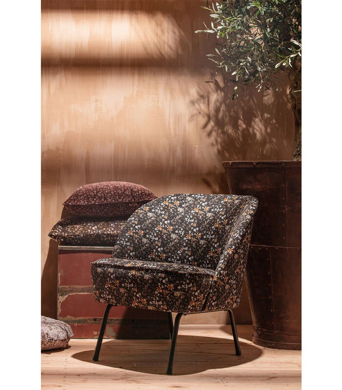 BePureHome Vogue Fauteuil - Velvet - Aquarel Flower - 69x57x70 2 BePureHome Vogue Fauteuil - Velvet - Aquarel Flower - 69x57x70 - Afbeelding 2