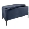 Leitmotiv Bank Snog XL - Velvet Donkerblauw, Mat Zwarte Poten - 90x45x45cm