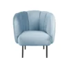 Leitmotiv Fauteuil Tulip Velvet - Blauw - 76x71x81cm