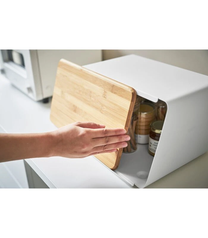 Yamazaki Bread Case With Removable Lid - Tower - White 4 Yamazaki Bread Case With Removable Lid - Tower - White - Afbeelding 4