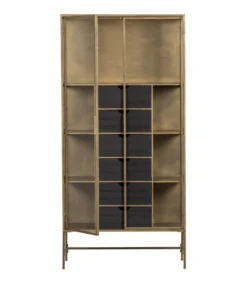 Exclusive Kayaz Vitrinekast - Metaal - Brass - 187x90x40 -Huishoudelijke Producten Winkel a4ecba87d51a4eb2b2adc350c0040b76