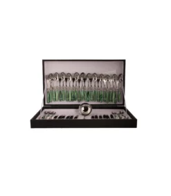 Bestekset Mona Lisa 18/10 49-delig Groen Groen 12-persoons -Huishoudelijke Producten Winkel a7d54ccb7ee9472eb1324dcb19816f99