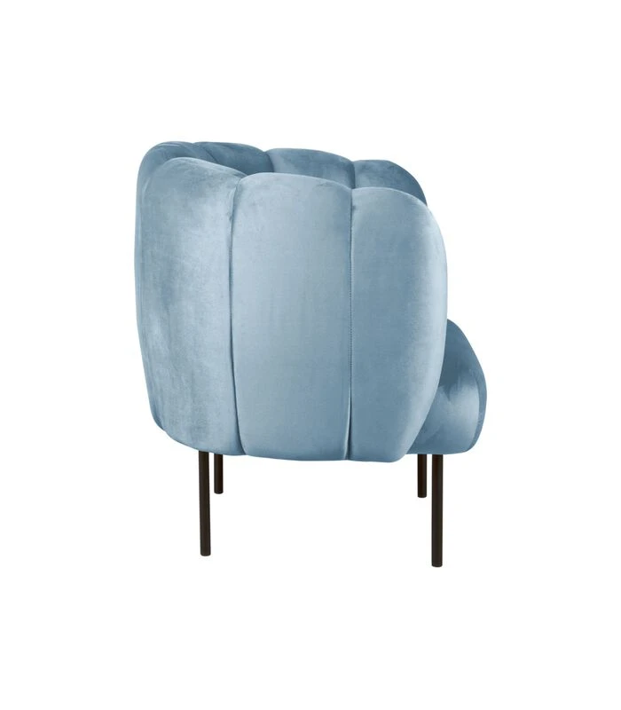 Leitmotiv Fauteuil Tulip Velvet - Blauw - 76x71x81cm 5 Leitmotiv Fauteuil Tulip Velvet - Blauw - 76x71x81cm - Afbeelding 5