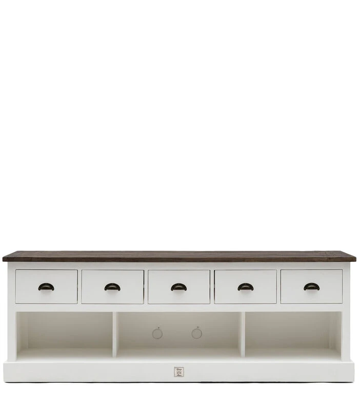 TV Kast Meubel - Newport Flatscreen Dresser - 180x45 Cm - Wit 1 TV Kast Meubel - Newport Flatscreen Dresser - 180x45 Cm - Wit