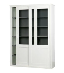 WOOOD Vince Schuifdeurkast - Grenen - Wit - 208x147x46 -Huishoudelijke Producten Winkel acd81a1b64454ca795ea52d7ceb519f2