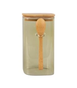 PRESENT TIME Voorraadpot Square - Groen - 10x12x19 Cm