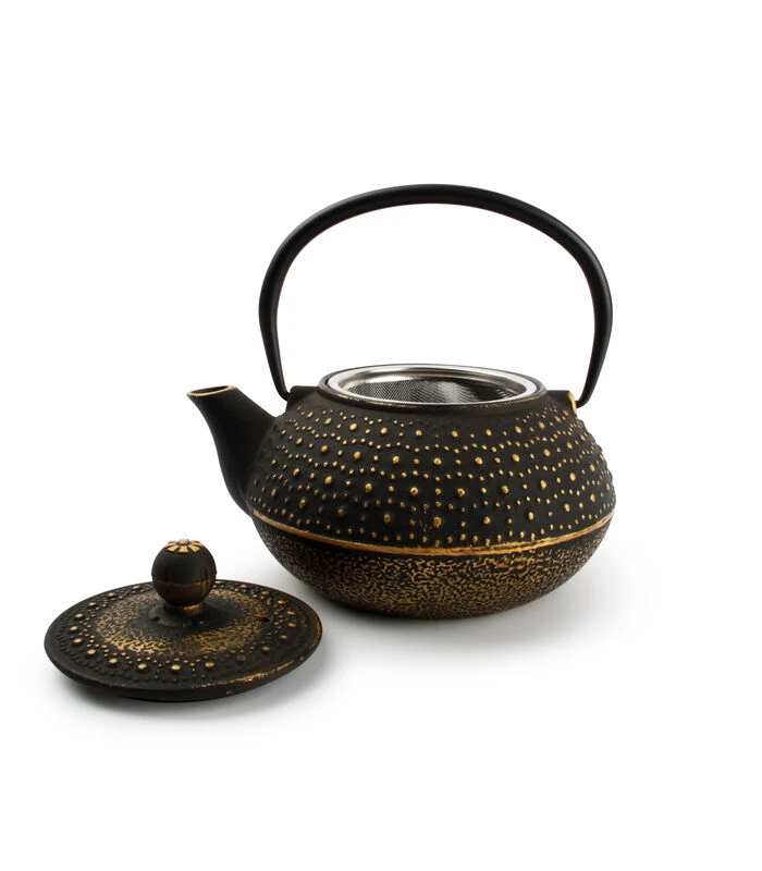 Theepot 80cl Stippen Goud/Zwart My Tea 2 Theepot 80cl Stippen Goud/Zwart My Tea - Afbeelding 2