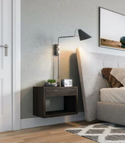 2 X Zwevend Nachtkastje HUGO Met Brede Lade In Berkenhout -Huishoudelijke Producten Winkel aea773c8fa6e4a799609c9b832144fff