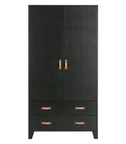 WOOOD Dian Garderobekast - Grenen - Zwart - 180x94x40