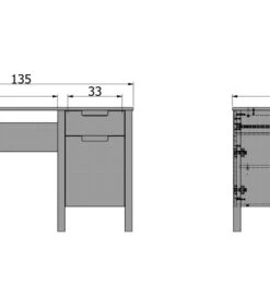 WOOOD Jade Bureau - Grenen - Wit - 75x135x58 -Huishoudelijke Producten Winkel aef12e2ea7ef41f29e6a635d75a7c030