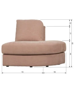 VTwonen Family 1-Zits Element Ronde Hoek Rechts - Roze - 85x93x98 -Huishoudelijke Producten Winkel af87b4af5e8d444fa1d2c23ffd0c6645