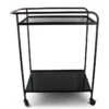 Serveerwagen 66x40xH83,5cm 2 Lagen Zwart Bar