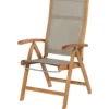 Verstelbare Tuinstoel Caldo - Teak - Taupe - 107x59x65