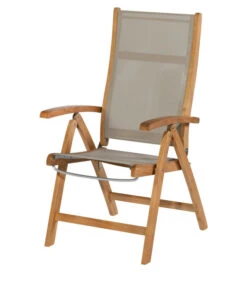Verstelbare Tuinstoel Caldo - Teak - Taupe - 107x59x65