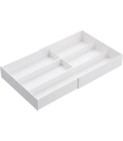 Yamazaki Extendable Cutlery Tray With Slide - Tower - White -Huishoudelijke Producten Winkel b36819d1fa154fee908fcbddd0692589