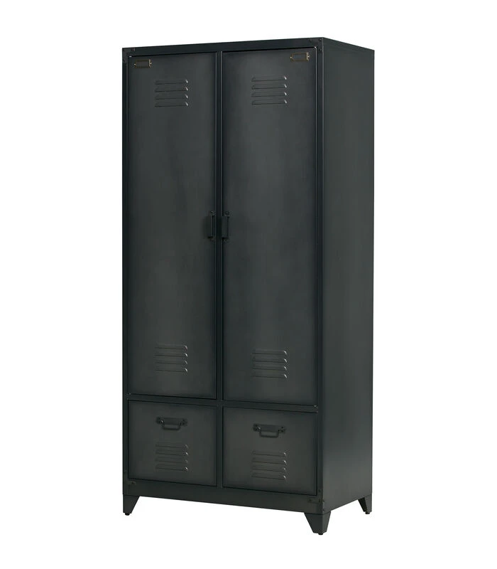 VTwonen Locker - Metaal - Zwart - 190x90x50 2 VTwonen Locker - Metaal - Zwart - 190x90x50 - Afbeelding 2