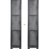 WOOOD Cas Lockerkast 3-Deurs - Metaal - Zwart - Set Van 2