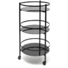 Serveerwagen 48xH96cm 3 Lagen Zwart Bar