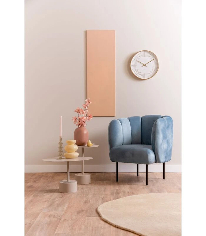 Leitmotiv Fauteuil Tulip Velvet - Blauw - 76x71x81cm 2 Leitmotiv Fauteuil Tulip Velvet - Blauw - 76x71x81cm - Afbeelding 2