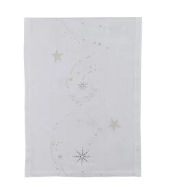 Stella - Effen Tafelloper In Geborduurd Linnen Made In France