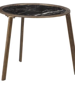 BePureHome Bijzettafel Lax - Metaal/Glas - Zwart - 45x58x58