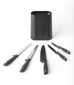 Brabantia Tasty+ Messenblok Plus 5 Messen - Dark Grey -Huishoudelijke Producten Winkel c90f0ca457a945639ce5f1ccfca30a91