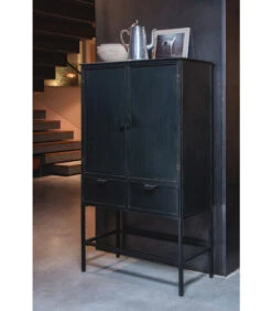 BePureHome Wish 2 Deurs Kast - Metaal - Zwart - 151x87x36 -Huishoudelijke Producten Winkel c974b134eded4a04a5193e2b9ce44a0e
