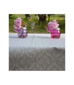 Grijs Met Pompadour Gecoat Tafelkleed