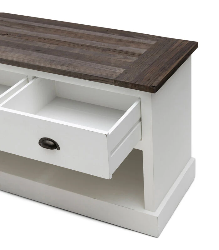 TV Kast Meubel - Newport Flatscreen Dresser - 150x45 Cm - Wit 2 TV Kast Meubel - Newport Flatscreen Dresser - 150x45 Cm - Wit - Afbeelding 2