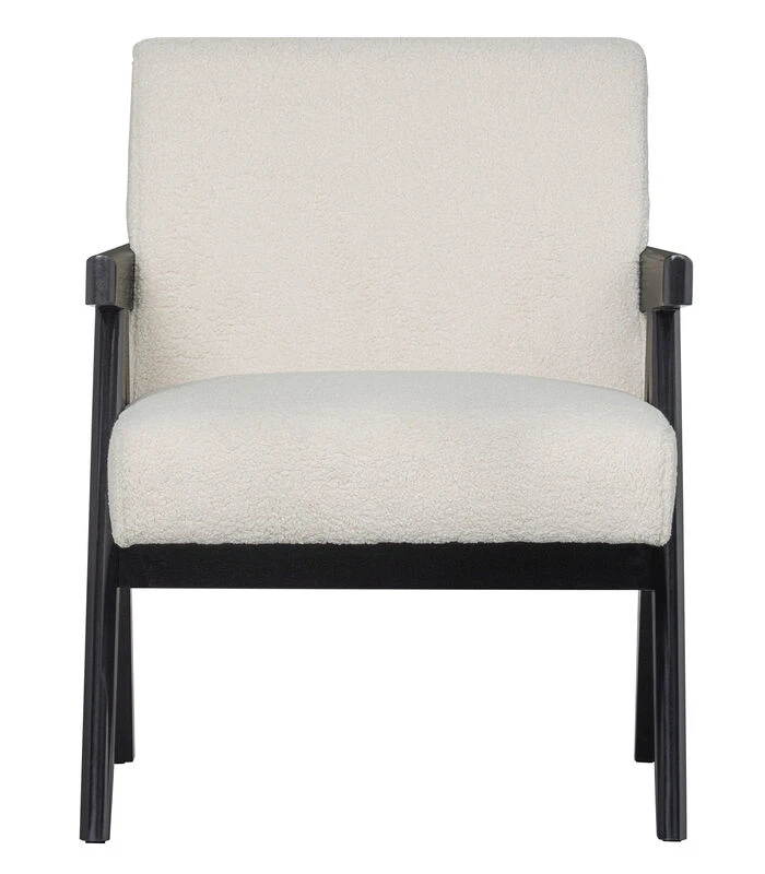 WOOOD Fauteuil Lowie - Polyester - Naturel/Zwart - 79x60x79 3 WOOOD Fauteuil Lowie - Polyester - Naturel/Zwart - 79x60x79 - Afbeelding 3
