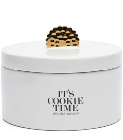 Voorraadpot Met Deksel, Koekjestrommel - L's Cookie Time - Wit