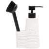 Zeepdispenser Zeeppompje Met Borstel - Soap & More Cleaning Set - Zwart Wit