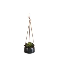 PRESENT TIME Hangende Plantenpot Unique - Glazuur Groen - 16x8,4cm