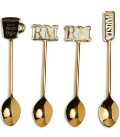 Koffielepels, Theelepels Goud, Set Van 4 - Barista - Goud -